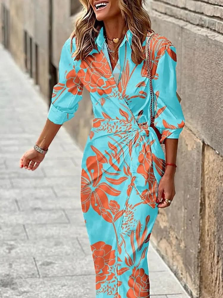 Solana - Printed Wrap Dress